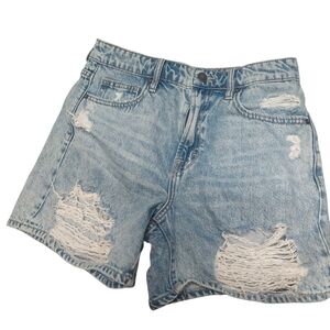 Hidden Distressed Light Blue Denim Shorts